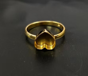 Solid 925 Sterling Silver 14K/18K Gold 7mm Cup Bezel Heart Shape Stone Setting Custom Wholesale Jewelry Findings Components - Product Image 6