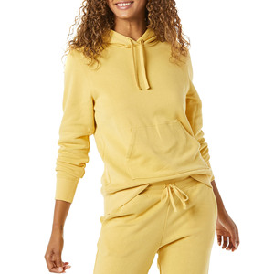 Hoodies oversize épais pour femmes, style streetwear décontracté, épaules tombantes, tricotés 100% coton, unisexe, vierges, délavés à l'acide, ourlet brut, automne - Product Image 1
