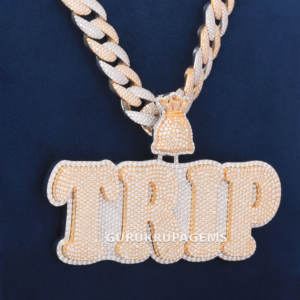 Venta al por mayor Vvs Lab Grown Diamond Initial Pendant Iced Out Round Cut Diamond Letter Logo Number Pendant - Product Image 3