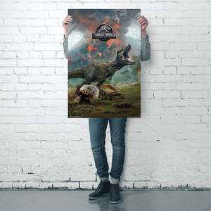 Affiche T-Rex Jurassic World style moderne en papier pour décoration murale - Product Image 4