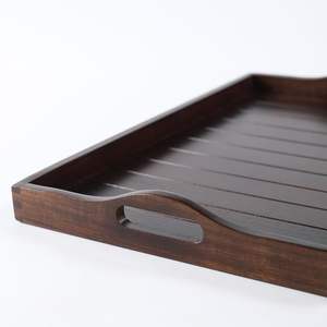 Extra Large Acacia Wood Serving Tray with Elegant Handles Customizable Decorative Coffee <b>Table</b> Ottoman Tray for Living Room - Product Image 5