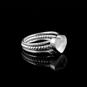 Sólido 925 plata esterlina 7mm corazón bisel anillo hecho a mano Mujer leche materna Keepake encontrar encanto joyería ajuste de piedra en blanco - Product Image 3