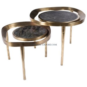 โต๊ะข้างกาแฟหรูหราทันสมัยทำด้วยมือดีไซน์ที่เป็นเอกลักษณ์พร้อมโลหะชุบทองและกระจกสไตล์คลาสสิกสำหรับห้องนั่งเล่น - Product Image 6