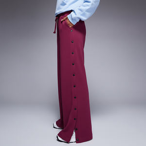 2025 New Arrived Solid Color <b>Elastic</b> Waistband Casual Wear Baggy Jogger Pants 100% Cotton Fleece Hip Hop Lightweight Sweatpants - Product Image 2