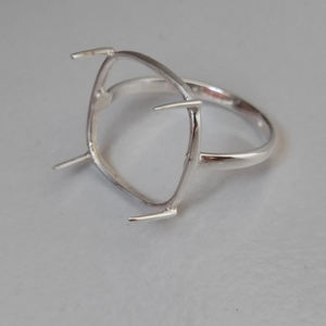 S925 anillo de plata esterlina 7-30 MM anillo de collar cuadrado venta al por mayor bisel ajuste anillo de plata accesorios de joyería hechos a mano - Product Image 5