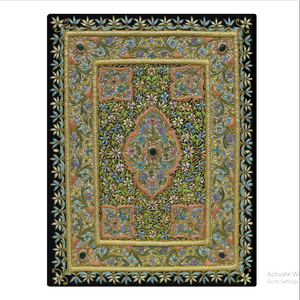 Hecho a mano de algodón de lujo colgante de pared bordado Zari vidrio resina forma rectangular instalación autoadhesiva para regalos de decoración del hogar - Product Image 3