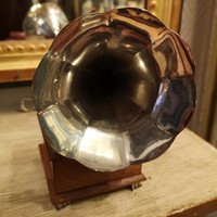 Increíble Gramófono de Plata de Ley en Miniatura, Caja de Sonido con Disco de Vinilo, Fonógrafo Multifuncional Retro Antiguo con Trompeta Plateada