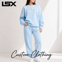 Ensemble de survêtement décontracté 2 pièces pour femme grande taille, sweat-shirt à col rond en coton et pantalon de jogging uni avec logo imprimé