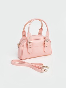 OEM ODM Private Label Custom Logo Pink <b>Mini</b> Boston Bowling Bag Women's PU Leather Top Handle Shoulder Bag Manufacturer - Product Image 2