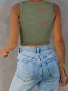 Women's Clothing Summer 2025 <b>Crop</b> <b>Top</b> Femme High Quality Knitted <b>Tops</b> for Women Custom Logo Ribbed Tank <b>Top</b> - Product Image 4