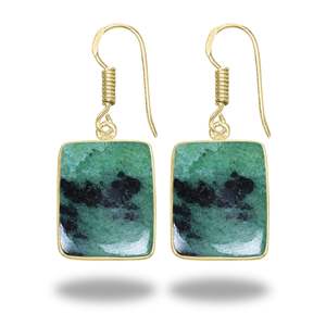 Earrings Women Natural Ruby Zoisite Trendy Gold Plated Gemstone Jewelry Direct solid brass metal 18k gold earring wedding gifts - Product Image 6