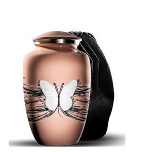 Urnas de mariposa para cenizas humanas, urnas de cremación, funeral para cenizas para mujeres y hombres, urnas decorativas, mariposa de Coral, tamaño personalizado - Product Image 1