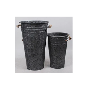 Pots de fleurs à l'aspect élégant de la décoration utilisés pour les mauvaises chambres Décoratifs en vrac à bas prix Ensemble de 3 vases de fleurs galvanisés pour restaurant - Product Image 2