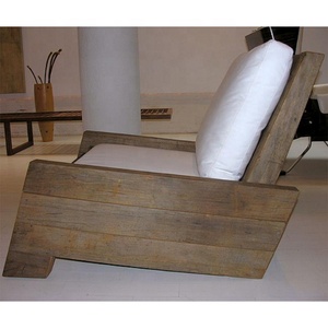 Silla elegante de madera recuperada Silla de sofá de madera recuperada - Product Image 3