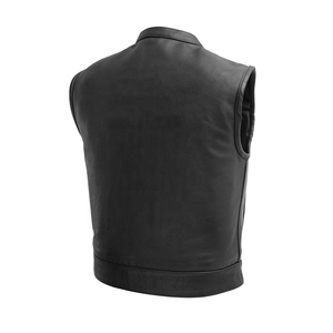 Chaleco de Cuero Vintage para Hombre, con Cierre de Cremallera, Impermeable, Reversible, Ecológico, Ligero, Estampado, para Invierno - Product Image 2