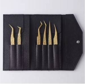 2024 último diseño más exigente embalaje de cuero personalizado sostenible precio bajo duradero 6 uds pinzas de extensión de pestañas - Product Image 2