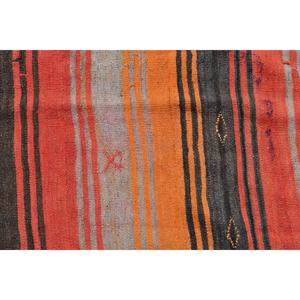 2.6x8.6 ft Vintage Turkish <b>Rug</b>, <b>Runner</b> <b>Rug</b>, Orange Black Southwestern Wool <b>Rug</b> - Product Image 5