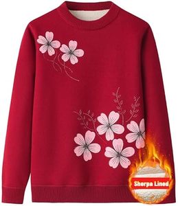 Sweatshirts habillés à imprimé floral pour femmes, manches longues, coupe ample, col rond, pull décontracté pour le travail - Product Image 2