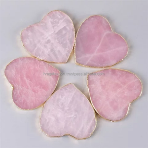 Pierre naturelle de qualité supérieure artisanat en cristal quartz rose rose pierre précieuse de guérison sous-verre tranche au prix d'usine vente en gros - Product Image 5