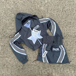 <b>Men</b> Windbreaker <b>Jogger</b> Sets Two Piece Set Patchwork Zip up Puff Track <b>Nylon</b> Jacket and Track Pants Custom <b>Nylon</b> Tracksuit <b>Men</b> - Product Image 3