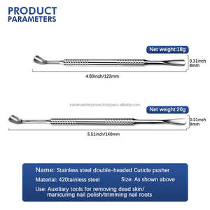 Empujador de Cutículas de Acero Inoxidable con Doble Cabeza y Logotipo Personalizado, Removedor de Piel Muerta Profesional, Herramienta de Manicura para Limpieza de Uñas - Product Image 4