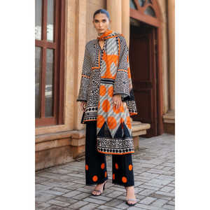 Conjunto de Salwar Kameez Estampado de 3 Piezas Khaddar K-52100, Pantalón de Algodón Bordado con Dupatta, para Usar en Festivales, Vestido Estilo Pakistaní - Product Image 2