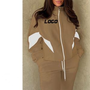 Conjunto Deportivo de Dos Piezas con Cremallera Personalizable para Mujer, Ropa Deportiva Informal, Talla Grande, Ropa de Calle, Ropa Deportiva de Invierno - Product Image 2