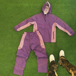 Ensemble deux pièces coupe-vent respirant personnalisé OEM pour hommes Vente en gros OEM Haut et pantalon imperméable Survêtements pour hommes - Product Image 4