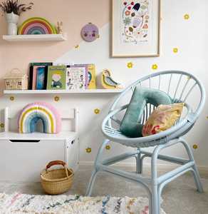 Top Quality Luxury Rattan Dining Room Decor <b>Kid</b> <b>Chair</b> Blue Color <b>Moon</b> Dinner <b>Chairs</b> for Children and Babies Factory Price - Product Image 3