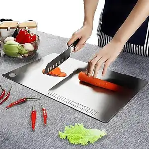 まな板ステンレス鋼金属カッティングキッチンヘビーデューティーまな板野菜肉野菜チョッパーボード