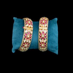 Pierres ouvrables plaquées or de qualité supérieure de concepteur traditionnel Look deux ensembles de bracelets pour les femmes vêtements de fête de mariage pour les filles - Product Image 1