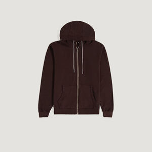 Vente en gros 400gsm 100% coton French Terry sweat à capuche pour hommes double fermeture éclair sans cordon de serrage pour impression bouffante teint en plaine pour automne sweat à capuche - Product Image 4