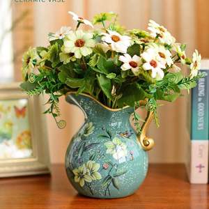แจกันเซรามิกสไตล์ชนบทสไตล์ยุโรปแจกันดอกไม้และนกแจกันดอกไม้แฮนด์เมดแจกันตกแต่งบ้านสำหรับงานแต่งงานของขวัญใช้ในบ้าน - Product Image 3