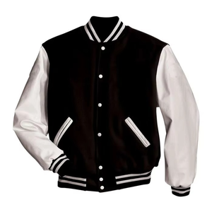 2025 veste universitaire personnalisée pour hommes avec capuche respirante vêtements d'hiver Letterman véritable peau de vache manches en cuir nouvelle vente en gros - Product Image 4