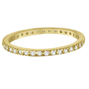 แหวนทองคำ 14K ประดับเพชรแบบ Pave สำหรับวันครบรอบแต่งงาน น้ำหนัก 0.26 กะรัต - Product Image 1