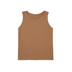2025 camiseta sin mangas de algodón marrón para mujer, chaleco de verano básico informal, suave, transpirable, OEM, ODM, venta al por mayor, Top para mujer - Product Image 3
