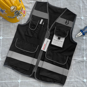 Hi Vis 100% Polyester Jackets Workwear Vest Multi Pocket Silver Tape Waterproof Back Customizable Reflective Safety Clothing - Product Image 5