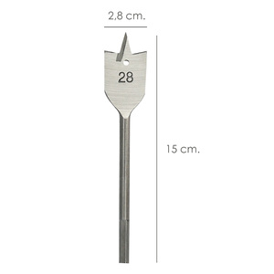 Broca plana para madera Wolfpack de 3 puntas y 28,00 mm. - Product Image 2