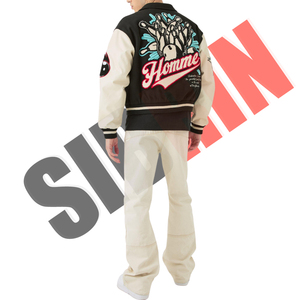 เสื้อแจ็กเก็ตบอมเบอร์สำหรับผู้ชายเสื้อแจ็กเก็ตบอมเบอร์แผ่นปักลายเซ็กซี่สำหรับใส่ไปวิทยาลัยและงานปาร์ตี้ - Product Image 3