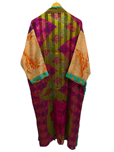 Sari Tissu Kimono Léger Robe Multi Couleur Robe Wrap Robe Femme D'été Sari Soie Kimono Taille Libre Robe - Product Image 6