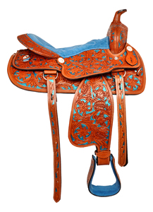 Selle en cuir de taille personnalisable pour l'équitation pour le dressage et les courses occidentaux d'Inde - Product Image 3
