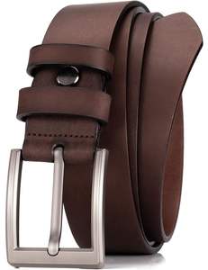 Men's Leather <b>Belts</b> Genuine Cow Hide Leather with Alloy for Buckle Fashion Waist <b>Chain</b> - Product Image 2