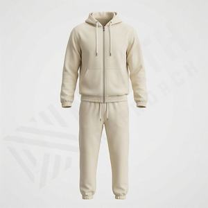 Vêtements en gros, survêtement personnalisé en molleton baggy 420 g/m², 100 % coton, pantalon de survêtement de luxe, sweat-shirt à fermeture éclair, ensemble de survêtement pour homme - Product Image 1