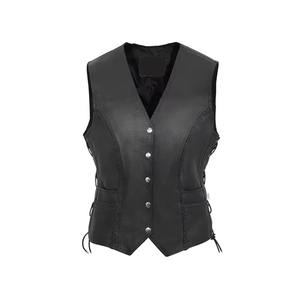 Gilet en cuir pour motardes à prix avantageux, vente chaude, service OEM, fabrication en usine, gilet en cuir pour motardes - Product Image 1