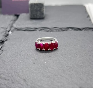 Rubis rouge 925 argent Sterling pierre précieuse à facettes bague élégante à la main juillet pierre de naissance bijoux pour les femmes - Product Image 2
