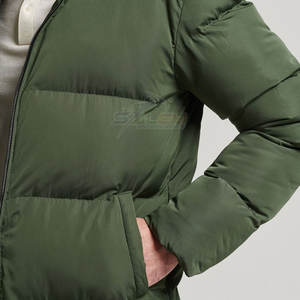 Abrigo acolchado con capucha para hombre al aire libre con carcasa duradera resistente al agua ligero relleno 70% prendas de vestir exteriores de invierno informales ecológicas - Product Image 5