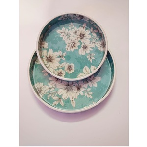 Estilo elegante Esmalte de madera Diseño de pegatinas Bandeja de servicio Hoteles y restaurantes Utensilios de cocina Bandeja de mesa de café por Artesanías de calidad - Product Image 2