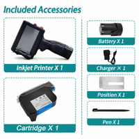 Imprimante à jet d'encre portable de 12,7 mm, encre à séchage rapide, codeur à encre solvant pour l'impression de logos sur les flacons cosmétiques et les pots en verre