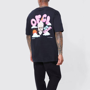 Camisetas con estampado de soplo para hombre hechas en fábrica, camisetas con estampado de soplo personalizadas de estilo callejero para hombre de fabricante OEM - Product Image 3