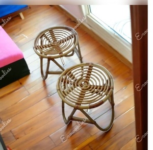 โต๊ะกาแฟในร่มสุดสร้างสรรค์โต๊ะข้างทำจากหวายงานฝีมือที่สวยงามสำหรับห้องนั่งเล่นชุดเฟอร์นิเจอร์สำหรับร้านอาหาร2ชิ้น - Product Image 2